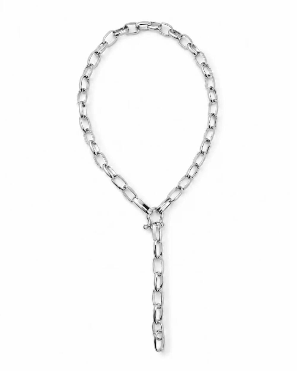 NEW EKLEXIC women's caroline lariat necklace in silver